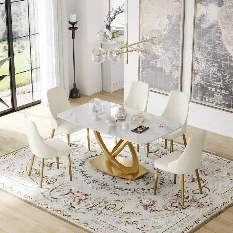63 Table à manger, table à manger moderne pour 6 personnes