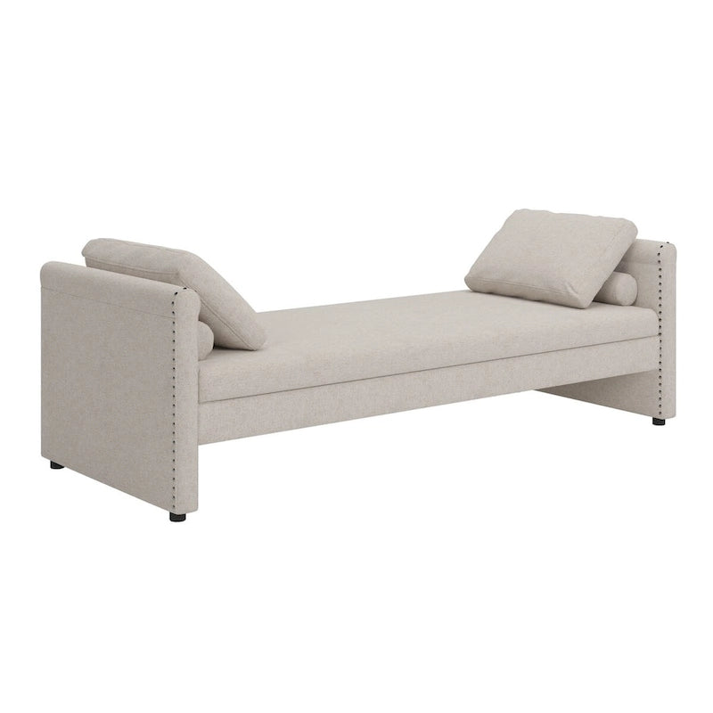Lit de repos moderne rembourré avec oreillers, petit lit de jour simple pour salons