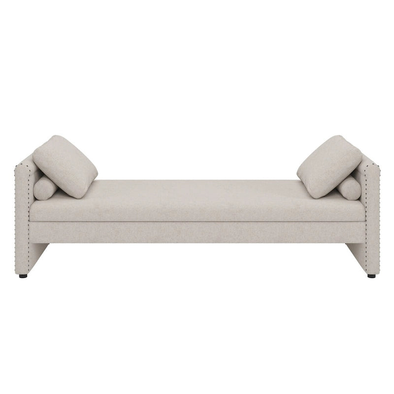 Lit de repos moderne rembourré avec oreillers, petit lit de jour simple pour salons