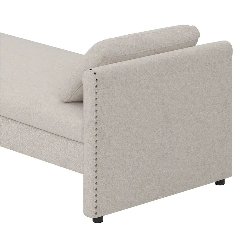 Lit de repos moderne rembourré avec oreillers, petit lit de jour simple pour salons