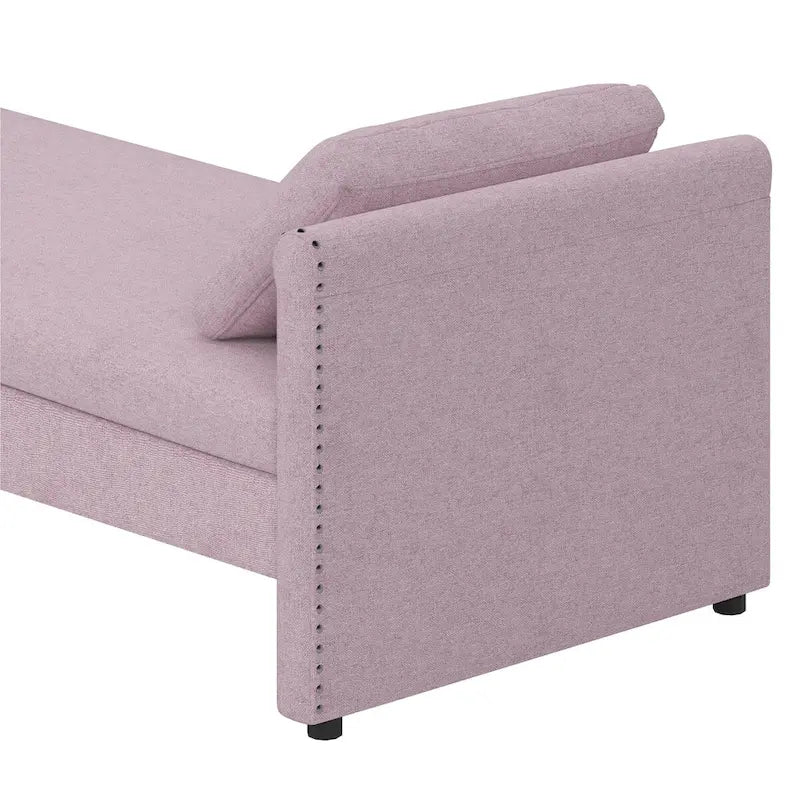 Lit de repos moderne rembourré avec oreillers, petit lit de jour simple pour salons