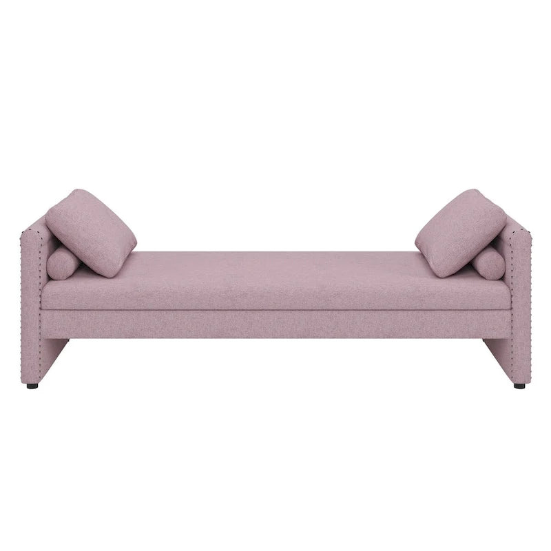 Lit de repos moderne rembourré avec oreillers, petit lit de jour simple pour salons