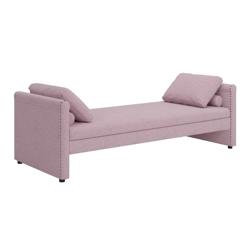 Lit de repos moderne rembourré avec oreillers, petit lit de jour simple pour salons