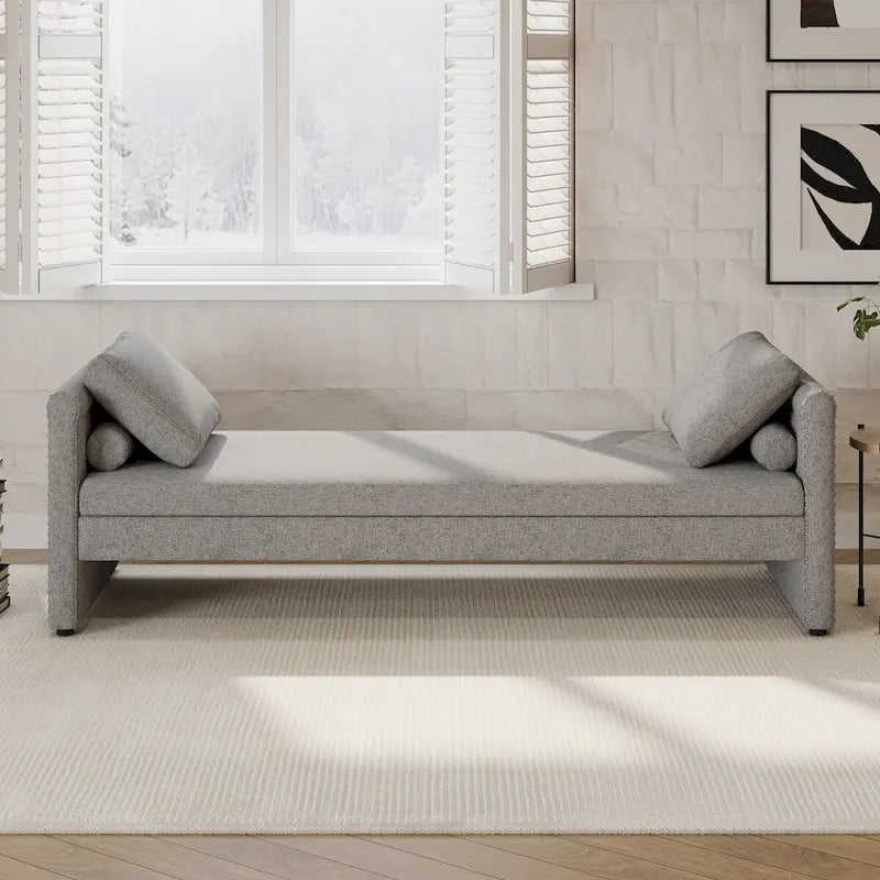 Lit de repos moderne rembourré avec oreillers, petit lit de jour simple pour salons