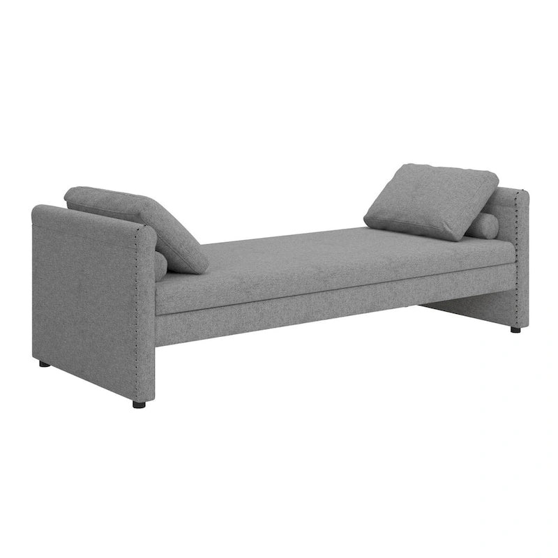Lit de repos moderne rembourré avec oreillers, petit lit de jour simple pour salons