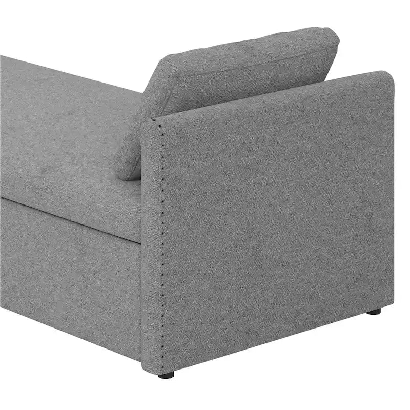 Lit de repos moderne rembourré avec oreillers, petit lit de jour simple pour salons